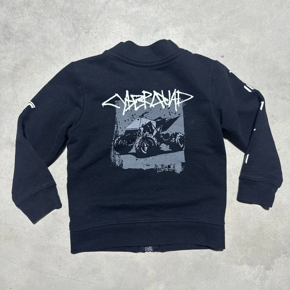 Tesla Cyberquad Bomber Zip Up Jacket For Kids SZ 3T CYBERTRUCK Optimus Elon